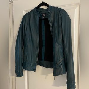 Armani Jeans Women’s teal leather jacket